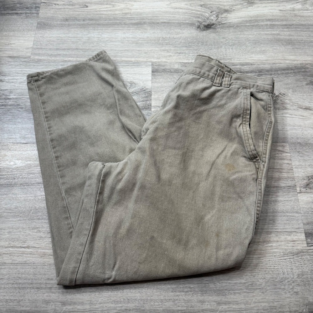 Dockers Mens Tan Cotton Canvas Work Pants Heavyweight Duck Trousers 28 Inseam‎